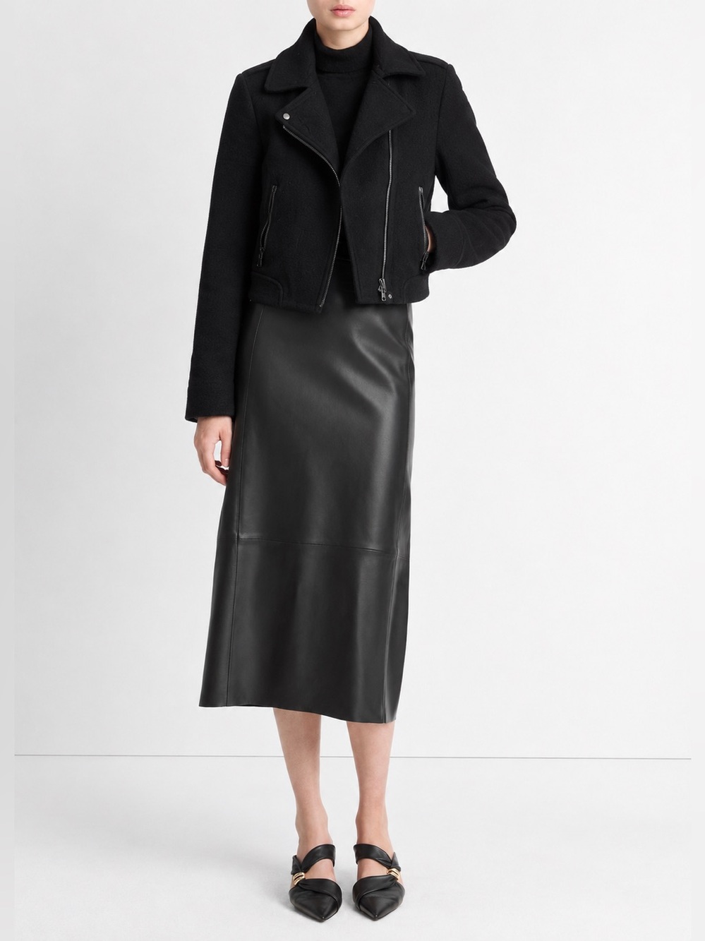 $695+ Vince scuba bouclé Moto Wool Asymetrical Closure Jacket xs quiet luxury co